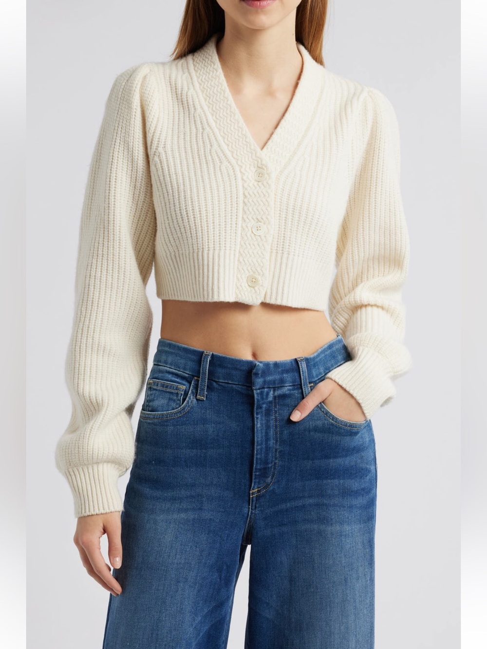 LoveShackFancy Avignon Crop Cashmere Blend Cardigan